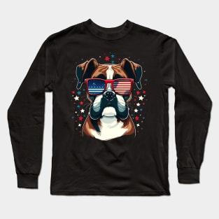 Boxer 4th of July Long Sleeve T-Shirt